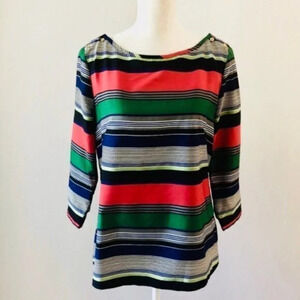 Banana Republic 3/4 Sleeve Striped Top Boatneck M